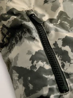 Jassen En Jacks|Next Grijze camouflageprint - Regenbestendige gewatteerde jas met microfleece voering (3-17jr)