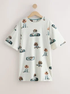 Alle Nacht- En Loungekleding|Next - Katoenen nachthemd Grijze Charlie the Cockapoo