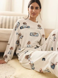 Pyjama's|Loungewear|Next Grijze Charlie the Cockapoo - Pyjama met lange mouwen