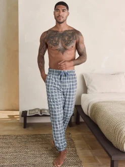 Loungewear|Pyjama's|Next - MotionFlex - Behaaglijke pyjamabroek met boorden Grijze Grindle-ruit