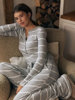 Pyjama's|Loungewear|Next - Behaaglijke pyjama met lange mouwen Grijze streep