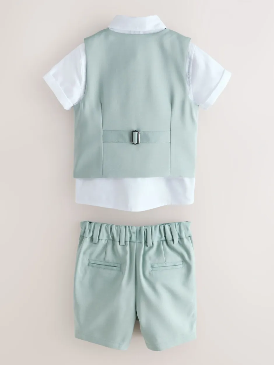 Kostuums En Herenvesten|Baker by Ted Baker - set van overhemd, gilet en short Groen