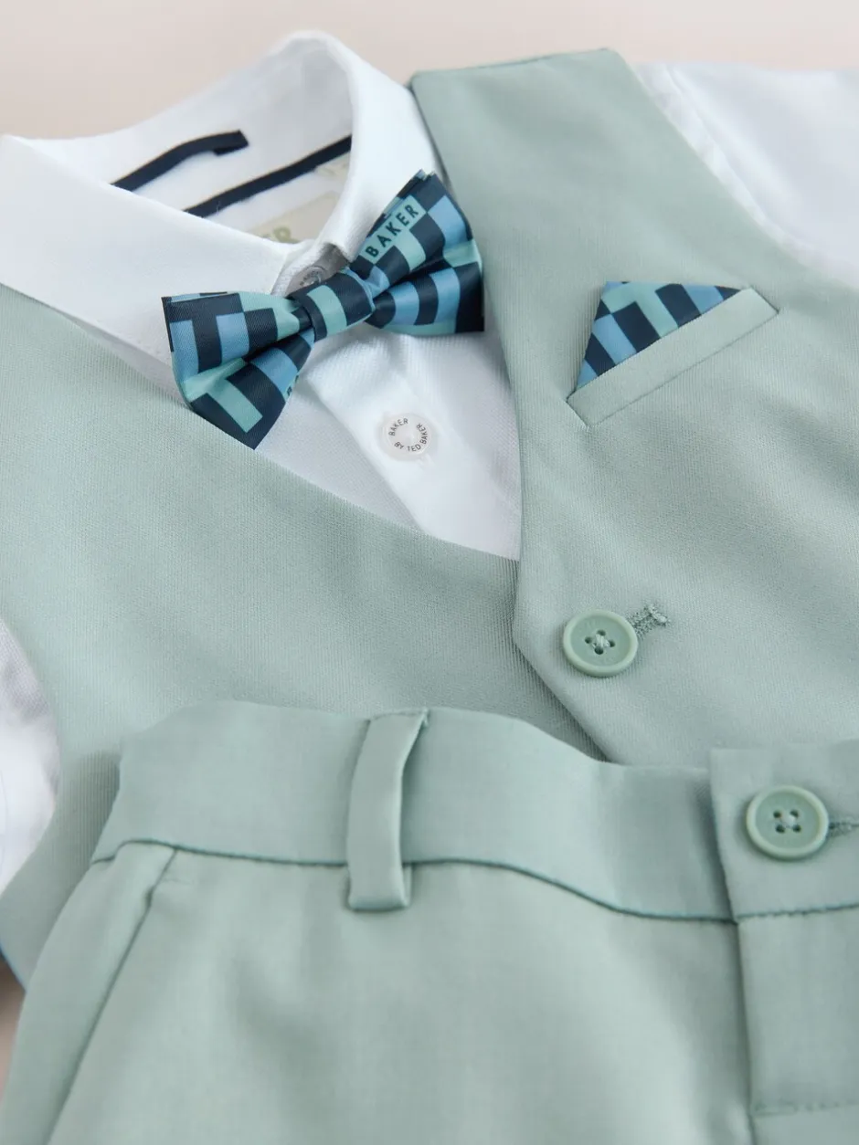 Kostuums En Herenvesten|Baker by Ted Baker - set van overhemd, gilet en short Groen