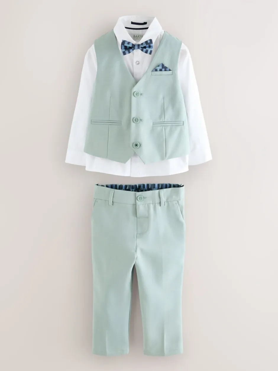 Kostuums En Herenvesten*Baker by Ted Baker - set van gilet, overhemd en broek Groen