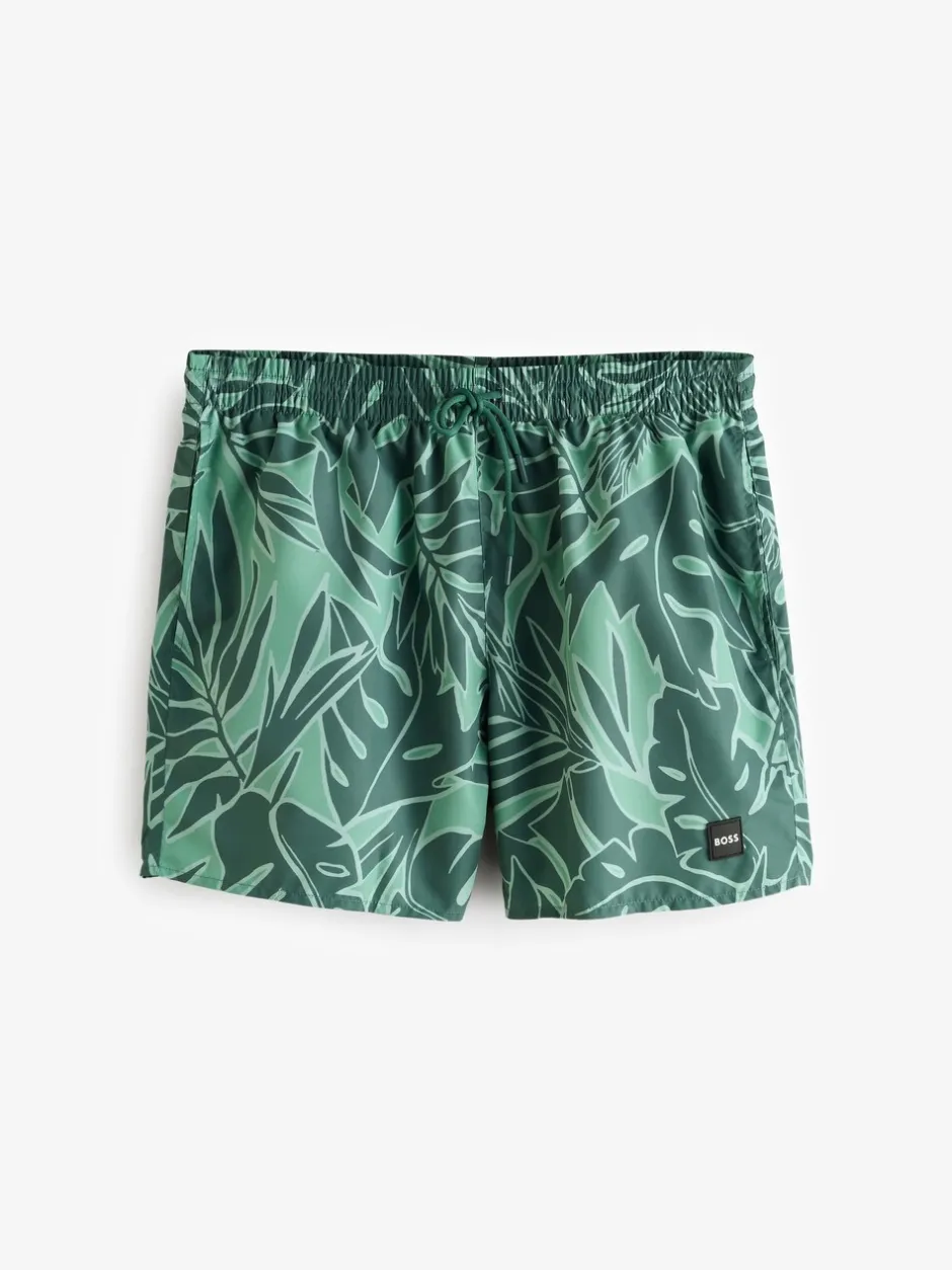 Badkleding*BOSS - Piranha Printed Swim Shorts Groen