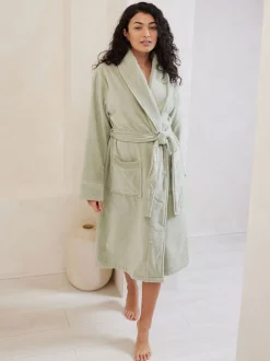 Badjassen|Chelsea Peers Groen - 100% Cotton Towelling Dressing Gown