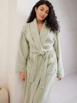 Badjassen|Chelsea Peers Groen - 100% Cotton Towelling Dressing Gown