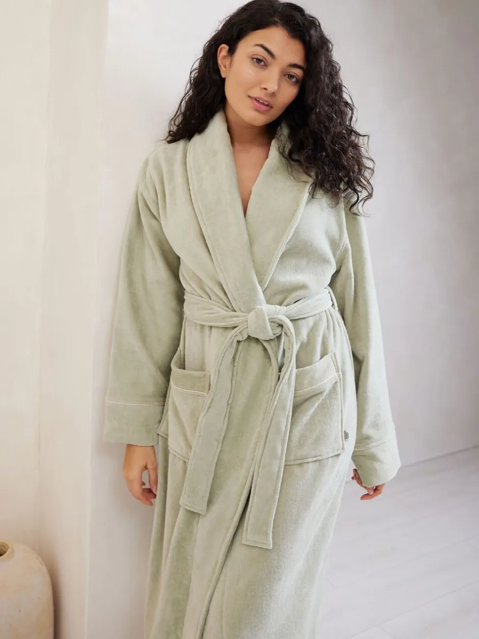 Badjassen|Chelsea Peers Groen - 100% Cotton Towelling Dressing Gown