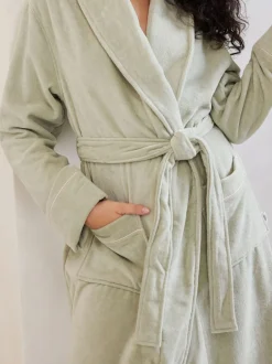 Badjassen|Chelsea Peers Groen - 100% Cotton Towelling Dressing Gown