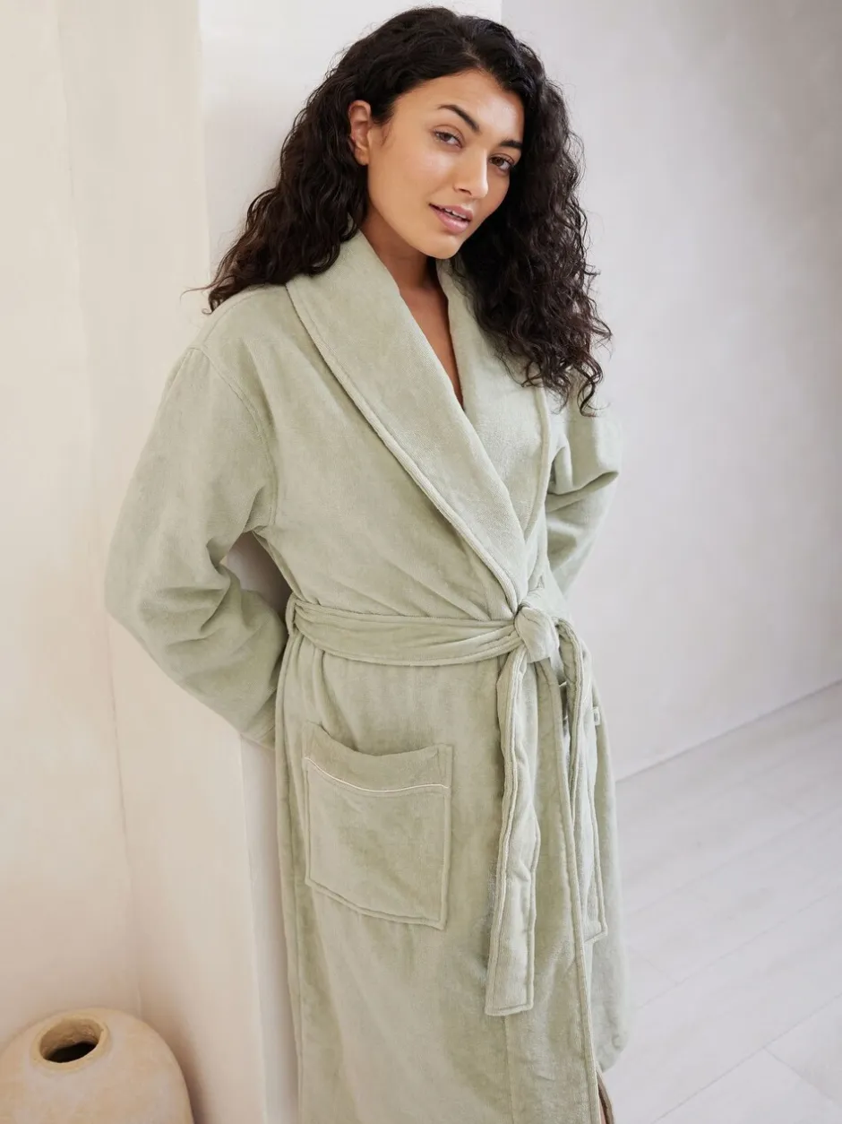 Badjassen|Chelsea Peers Groen - 100% Cotton Towelling Dressing Gown