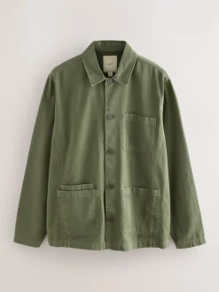 Formele Overhemden|Jassen En Jacks*Next - Chore Twill Shacket Overshirt Groen