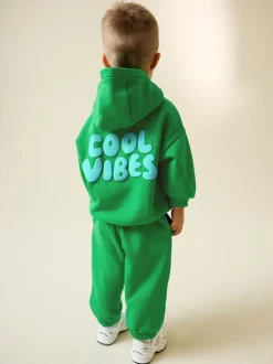 Sets En Combisets|Truien En Breisels*Next - Cool Vibes Printed Hoodie and Joggers Set (3mths-7yrs) Groen