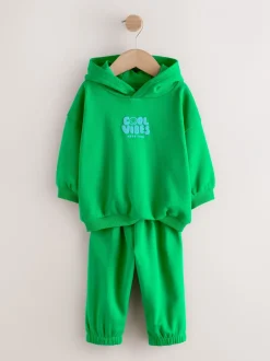 Sets En Combisets|Truien En Breisels*Next - Cool Vibes Printed Hoodie and Joggers Set (3mths-7yrs) Groen