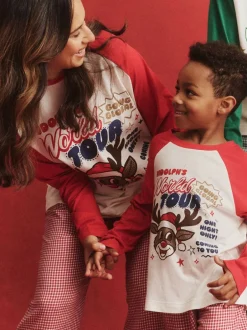 Pyjama's|Cotton On - Adult Matching Family Christmas Raglan Long Sleeve Pyjamas Set Groen