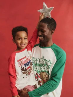 Pyjama's|Cotton On - Adult Matching Family Christmas Raglan Long Sleeve Pyjamas Set Groen