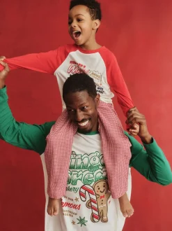 Pyjama's|Cotton On - Adult Matching Family Christmas Raglan Long Sleeve Pyjamas Set Groen