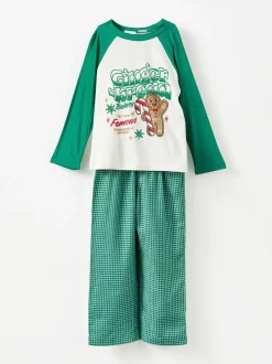Pyjama's|Cotton On - Adult Matching Family Christmas Raglan Long Sleeve Pyjamas Set Groen