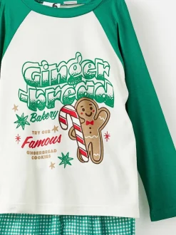 Pyjama's|Cotton On - Adult Matching Family Christmas Raglan Long Sleeve Pyjamas Set Groen