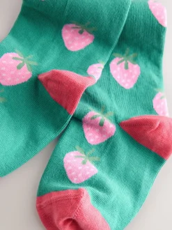 Sokken En Panty's|Next Groen - Cotton Rich Strawberry Tights