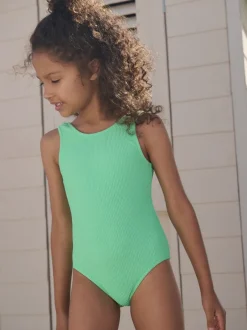 Badkleding|Next - Crinkle Swimsuit (3-16yrs) Groen