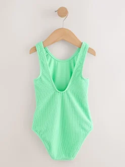 Badkleding|Next - Crinkle Swimsuit (3-16yrs) Groen