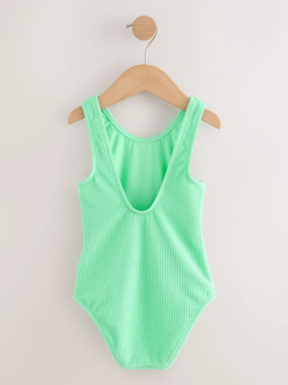 Badkleding|Next - Crinkle Swimsuit (3-16yrs) Groen