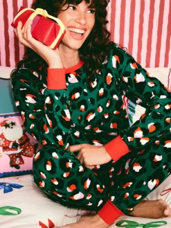Pyjama's|Loungewear|Eleanor Bowmer - 100% Cotton Pyjamas Groen