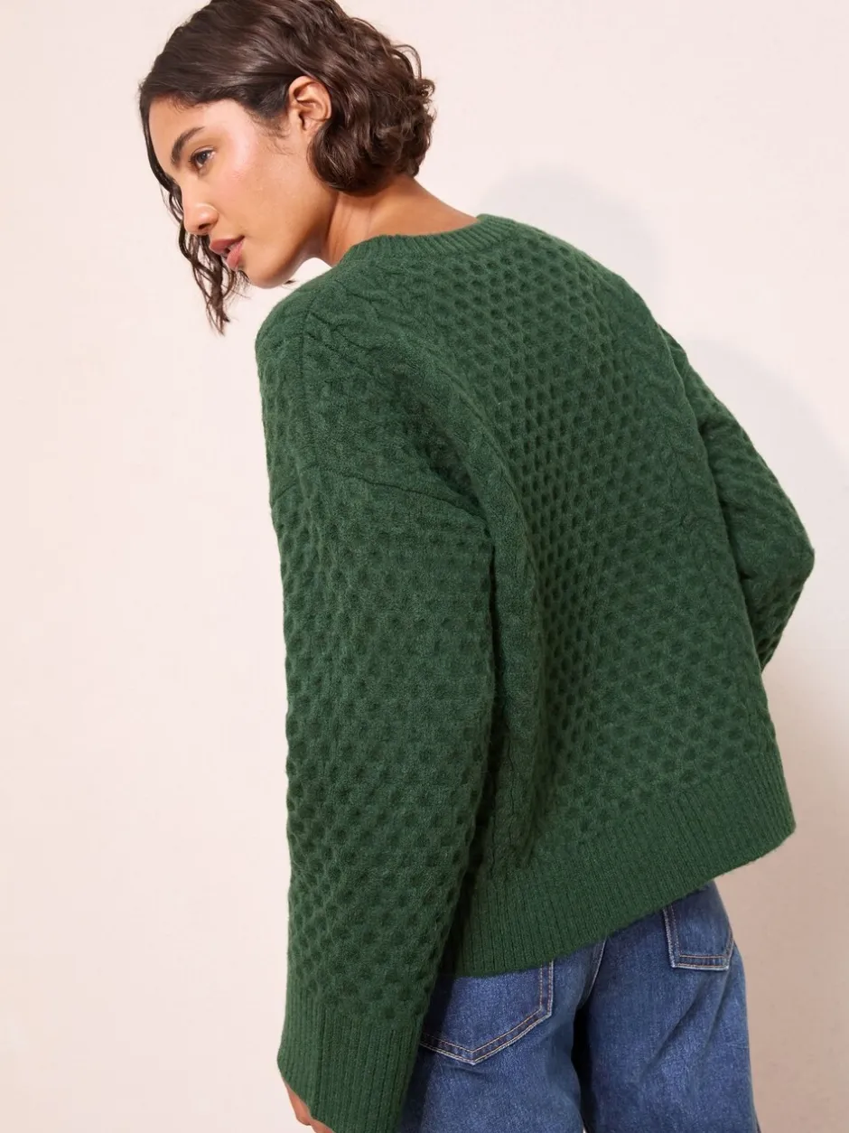 Gebreide Kleding|Friends Like These - trui met honingraatmotief Groen