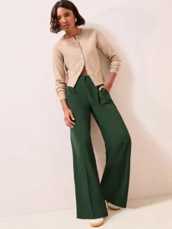 Kostuums En Werkkleding*Friends Like These - Adjustable Waist Premium Wide Leg Trousers Groen