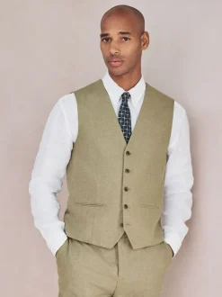 Vesten*Next - Gilet van linnenmix met textuur Groen