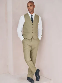 Vesten*Next - Gilet van linnenmix met textuur Groen