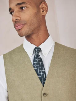 Vesten*Next - Gilet van linnenmix met textuur Groen