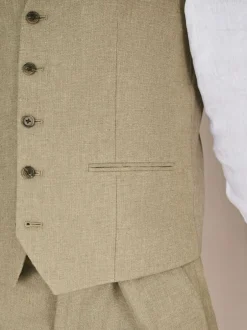 Vesten*Next - Gilet van linnenmix met textuur Groen