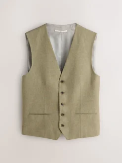 Vesten*Next - Gilet van linnenmix met textuur Groen