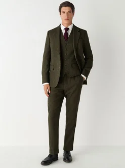 Vesten*Next - Herringbone Wool Blend Suit Waistcoast Groen