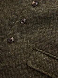 Vesten*Next - Herringbone Wool Blend Suit Waistcoast Groen