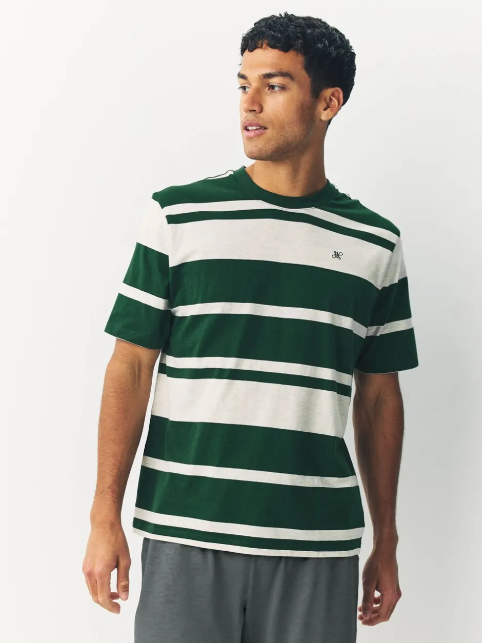 Pyjama's|Next Groen - Jersey pyjamaset met strepen en korte mouwen