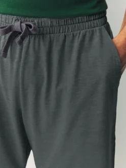 Pyjama's|Next Groen - Jersey pyjamaset met strepen en korte mouwen