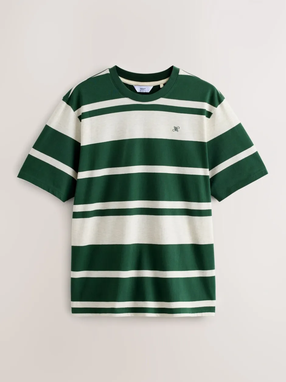 Pyjama's|Next Groen - Jersey pyjamaset met strepen en korte mouwen