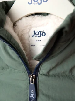 Jassen, Jacks En Kinderwagenpakjes|Jassen En Jacks*Jojo Maman Bébé - Borg Lined Hooded Puffer Coat Groen