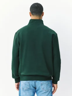Sweaters En Hoody´S|Sweaters En Hoody´S|Next Groen - Kwartrits - Sweatshirt van jersey met hoog katoengehalte