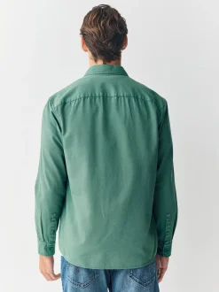 Formele Overhemden*Next - Long Sleeve Garment Dyed Oxford Shirt Groen
