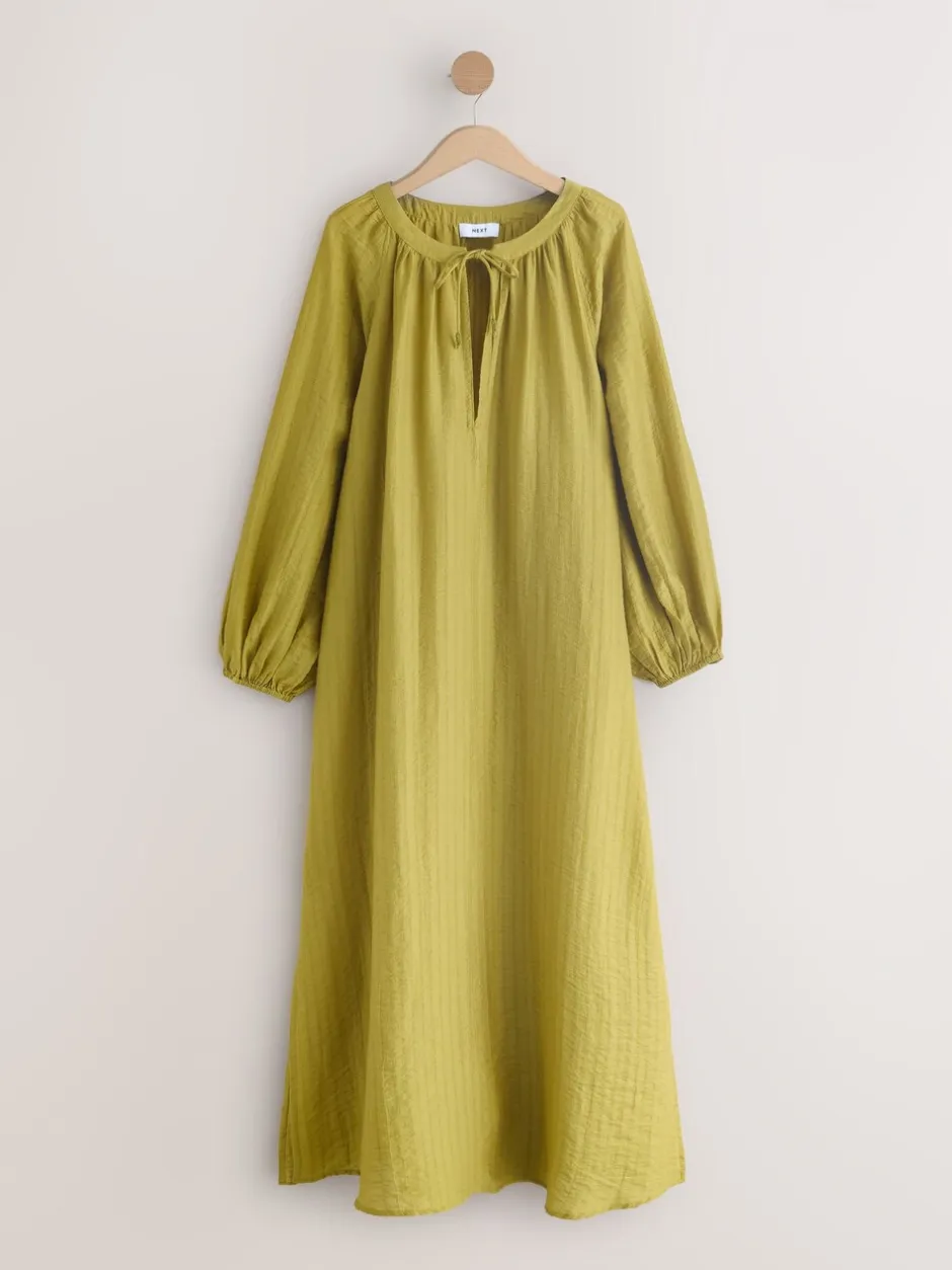 Jurken*Next - Long Sleeve Maxi Kaftan Groen