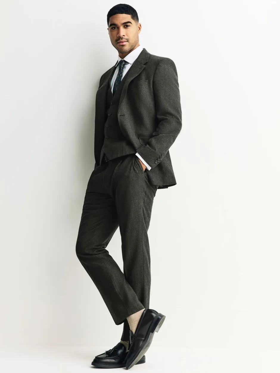 Vesten|Next - Merino Wool Blend Suit Waistcoat Groen