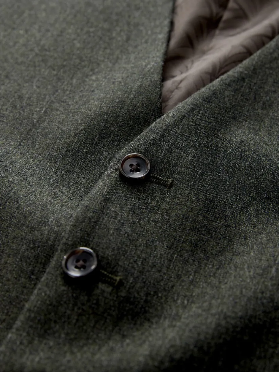 Vesten|Next - Merino Wool Blend Suit Waistcoat Groen