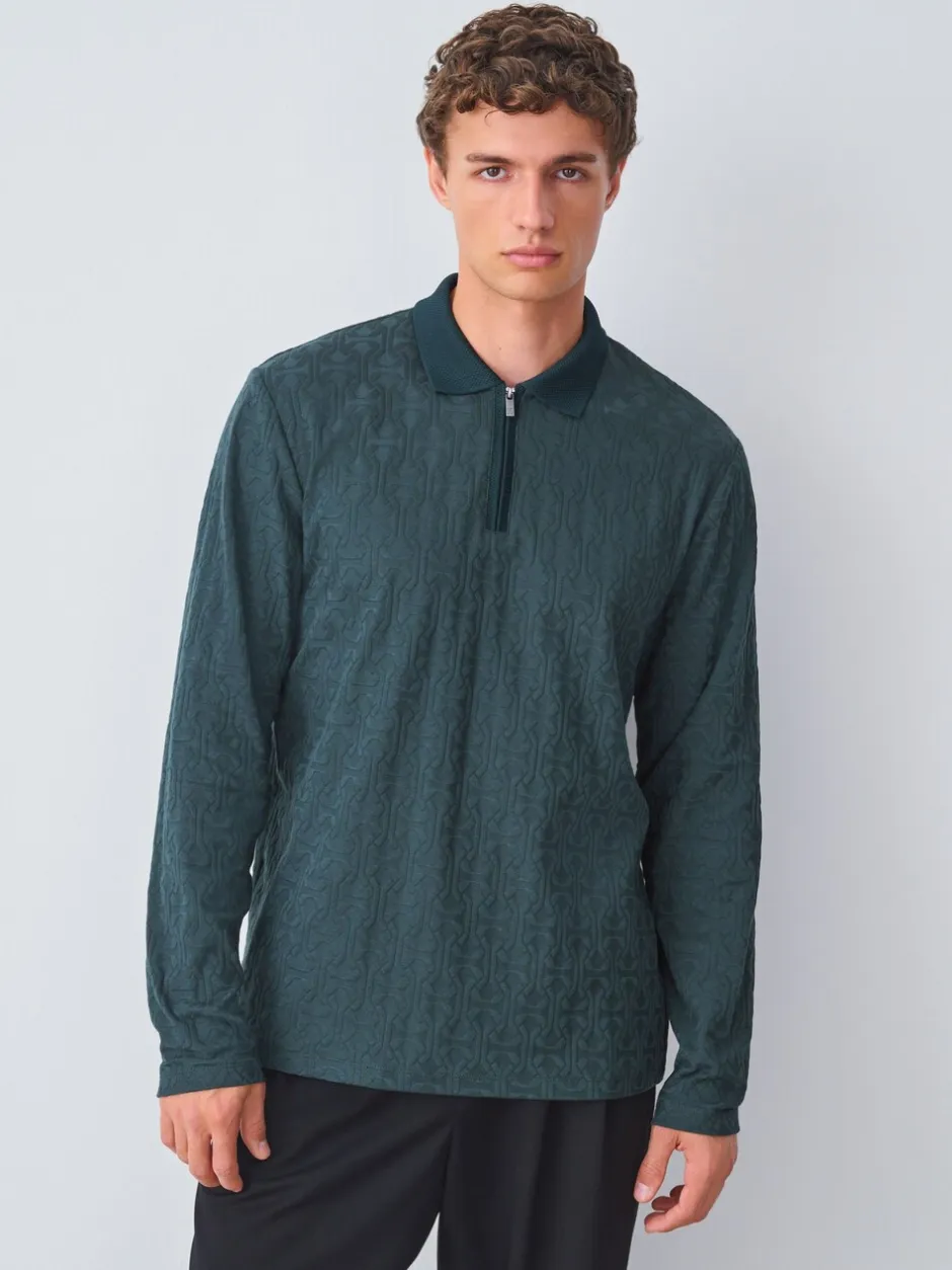 Poloshirts|T-Shirts En Hemden*Next - Modieus poloshirt met kwartrits Groen