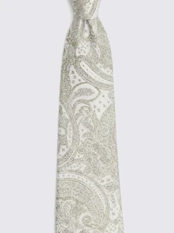 Stropdassen En Pochets|MOSS Groen - Bruiloft Paisley Stropdas