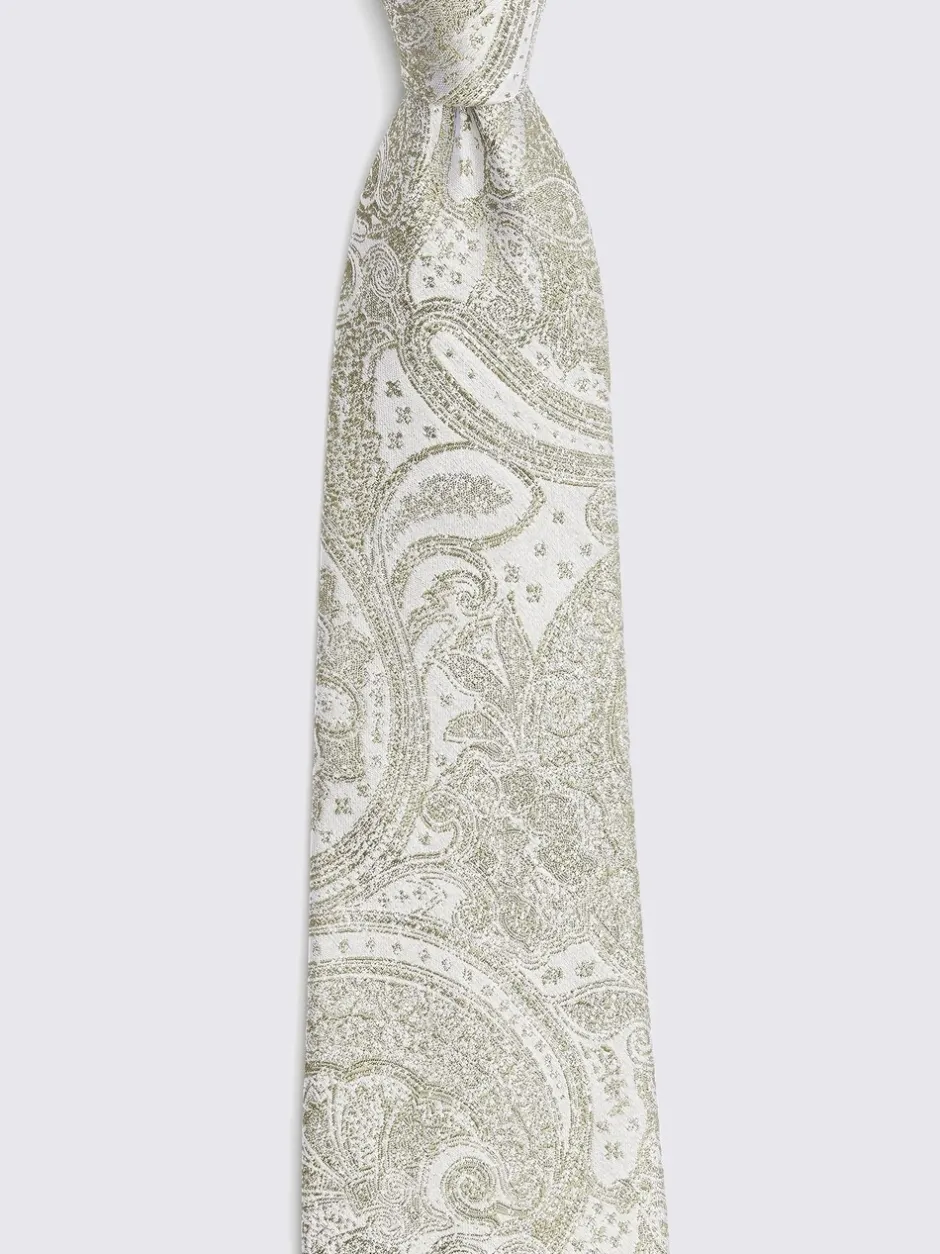 Stropdassen En Pochets|MOSS Groen - Bruiloft Paisley Stropdas