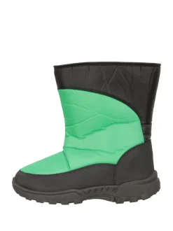 Boots|Mountain Warehouse - Caribou kindersneeuwlaarzen met enkele streep, sherpa voering en aangepaste pasvorm Groen