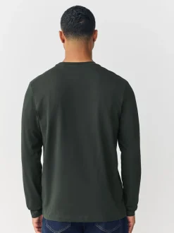 T-Shirts En Hemden|Next Groen - Normale Pasvorm - T-shirt met lange mouwen en ronde hals